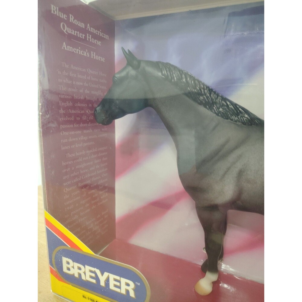 VINTAGE BREYER #1160 BLUE ROAN FIGURE New AQHA AMERICAN QUARTER HORSE RETIRED - Picture 3 of 10